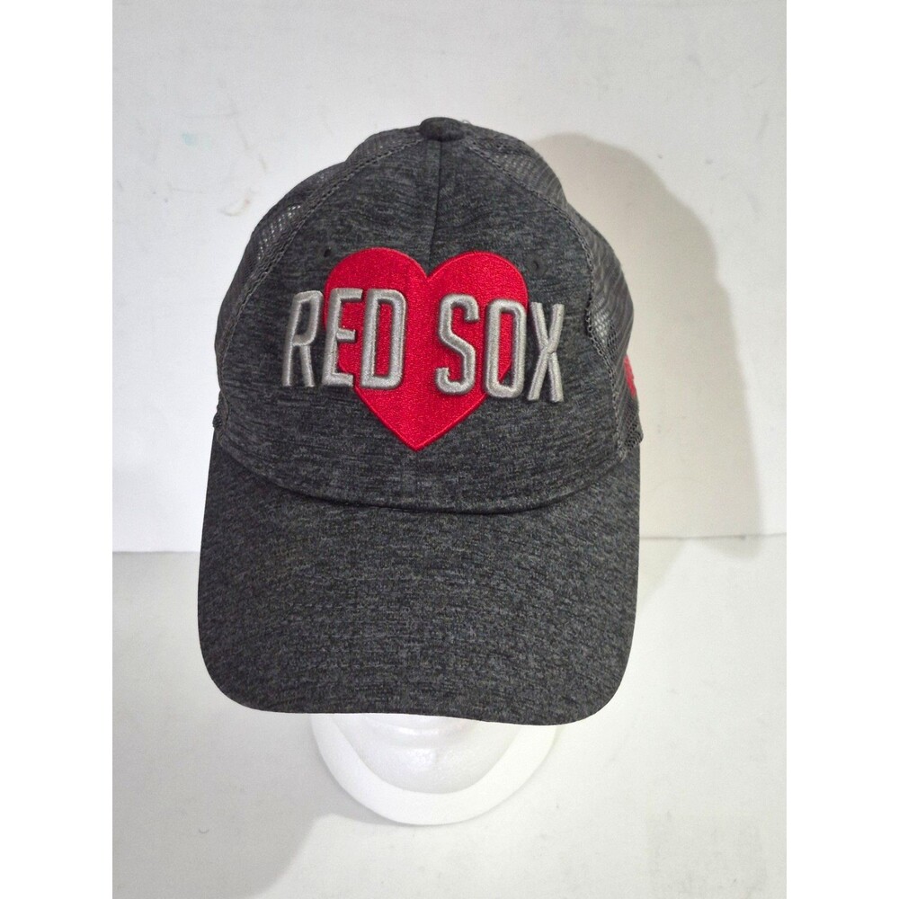 Boston Red Sox Hat Womens Gray Snapback Mesh Back Polyester MLB Heart New Era
